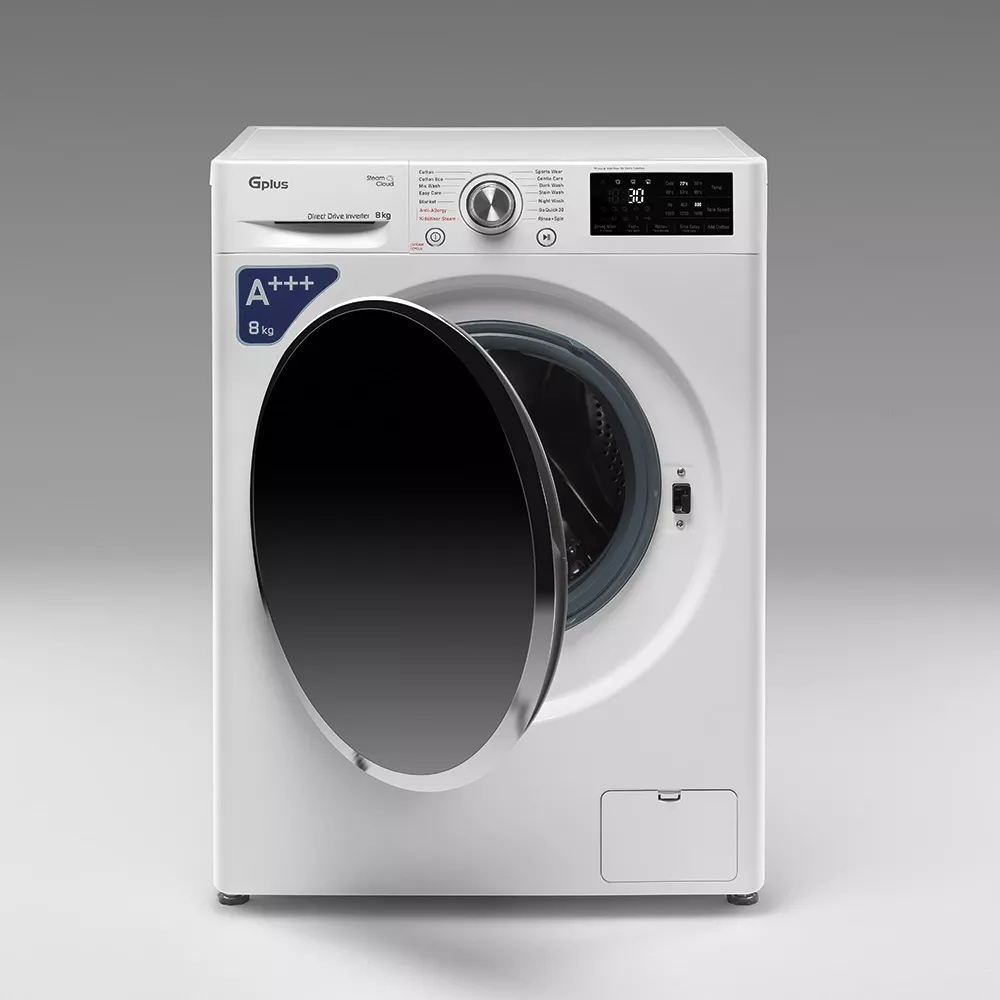 ماشین لباسشویی 8 کیلویی جی پلاس مدل GWM-R808W سفید