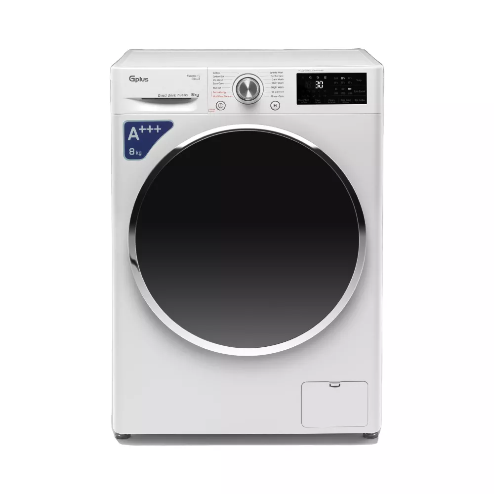 ماشین لباسشویی 8 کیلویی جی پلاس مدل GWM-R808W سفید