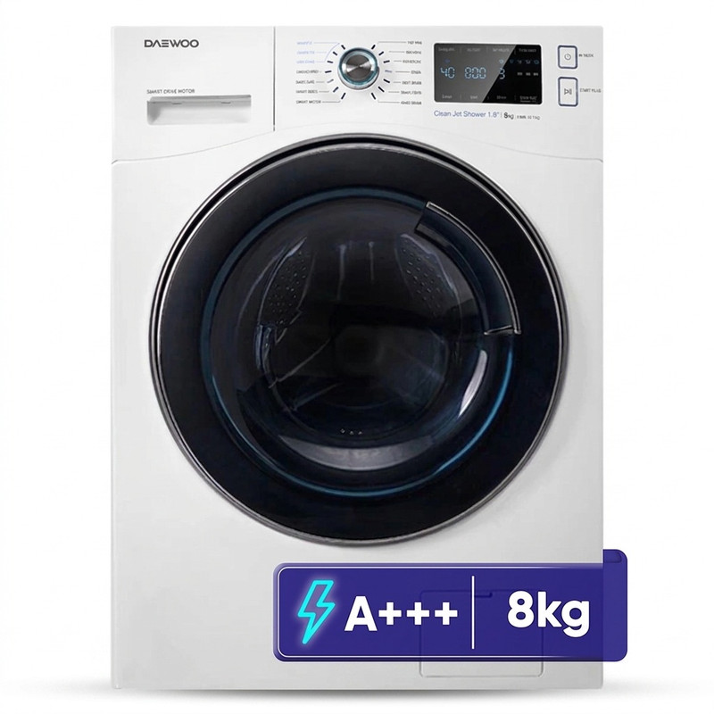 ماشین لباسشویی 8 کیلویی دوو LM881 رنگ سفید