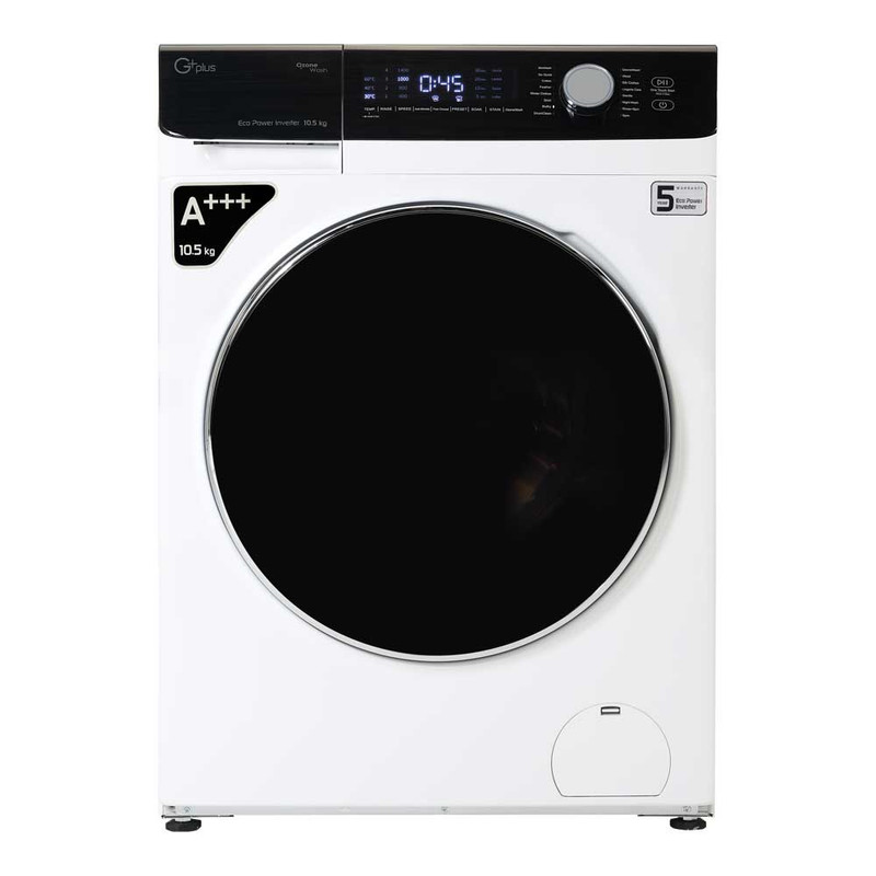 ماشین لباسشویی 10.5 کیلویی جی پلاس مدل GWM-P104W رنگ سفید