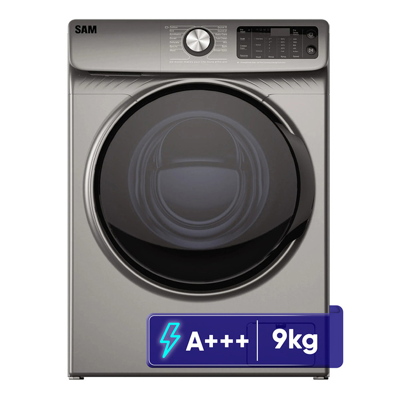 ماشین لباسشویی 9 کیلویی سام مدل DD-P1480 رنگ سیلور