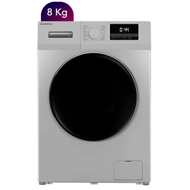ماشین لباسشویی 8 کیلویی ایکس ویژن TG84 رنگ سیلور