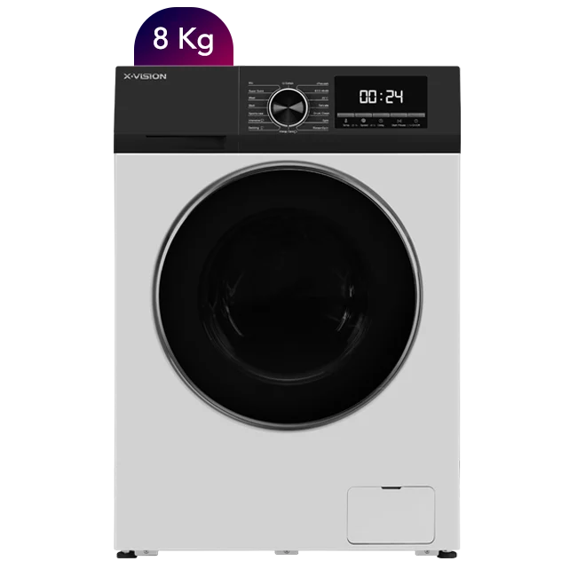 ماشین لباسشویی 8 کیلویی ایکس ویژن TP82 رنگ سفید