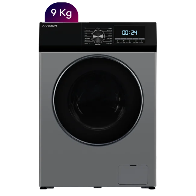 ماشین لباسشویی 9 کیلویی ایکس ویژن TP92 رنگ سیلور