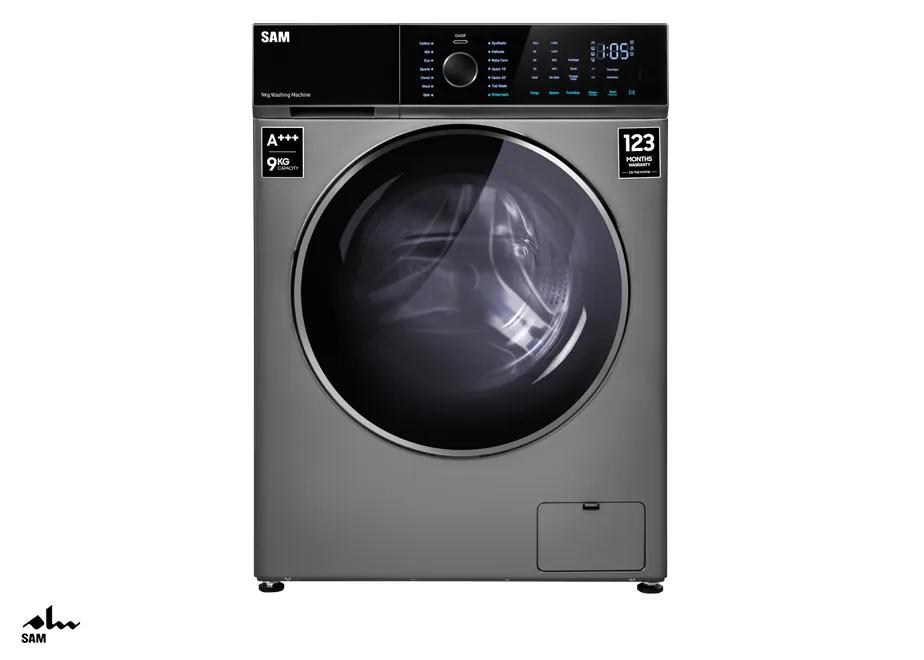 ماشین لباسشویی 9 کیلویی سام مدل DD-P1482 رنگ سیلور