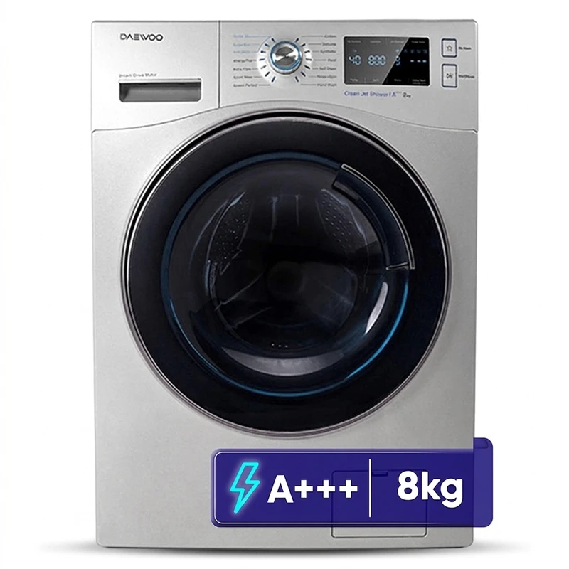 ماشین لباسشویی 8 کیلویی دوو LM881 رنگ سیلور