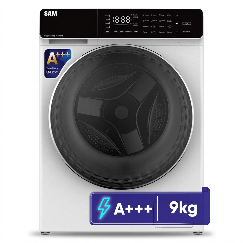 ماشین لباسشویی 9 کیلویی سام مدل DD-P1485 رنگ سفید