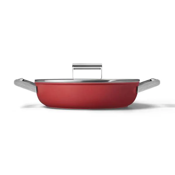 ماهیتابه اسمگ رنگ قرمز مدل CKFD2811 سایز 28 سانتی متر
