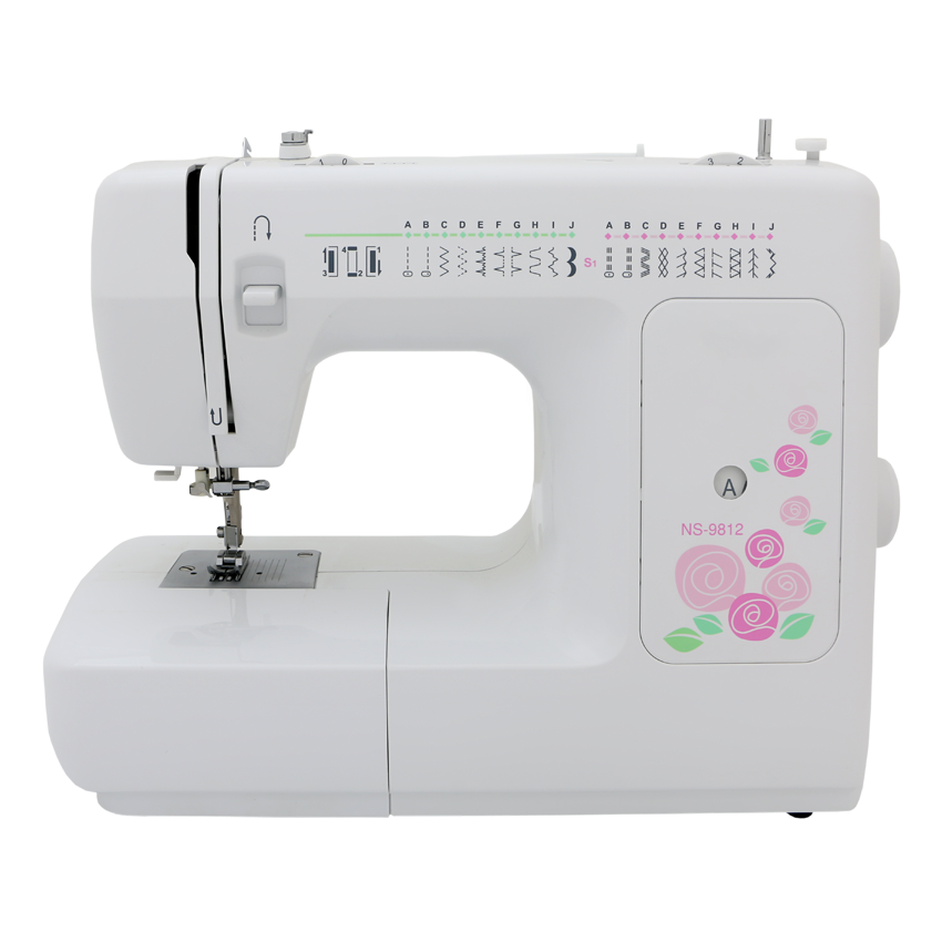 چرخ خیاطی ناسا الکتریک مدل NS-9812 رنگ سفید طرح دار