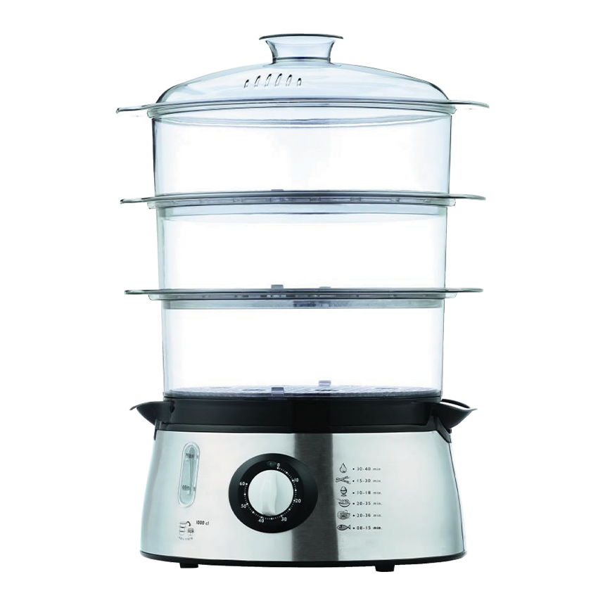 بخارپز ناسا الکتریک مدل NS-701 رنگ مشکی و نقره ای